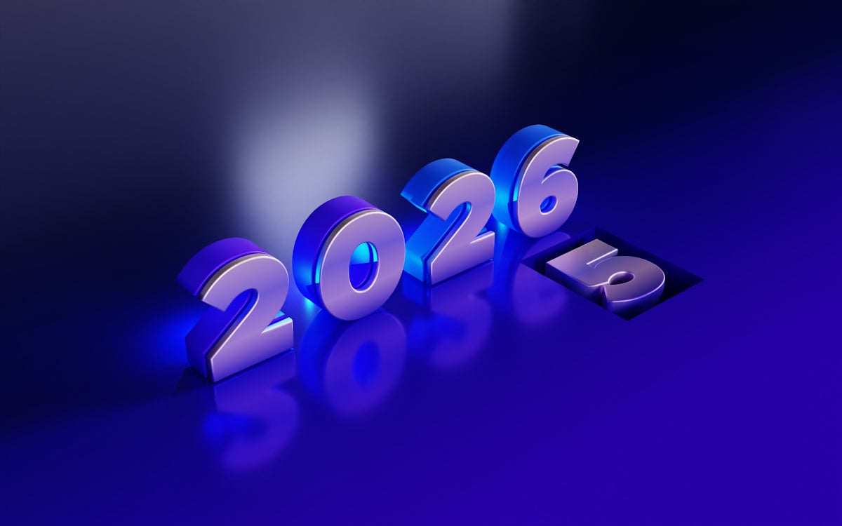 The year 2026 is displayed in 3D numbers.