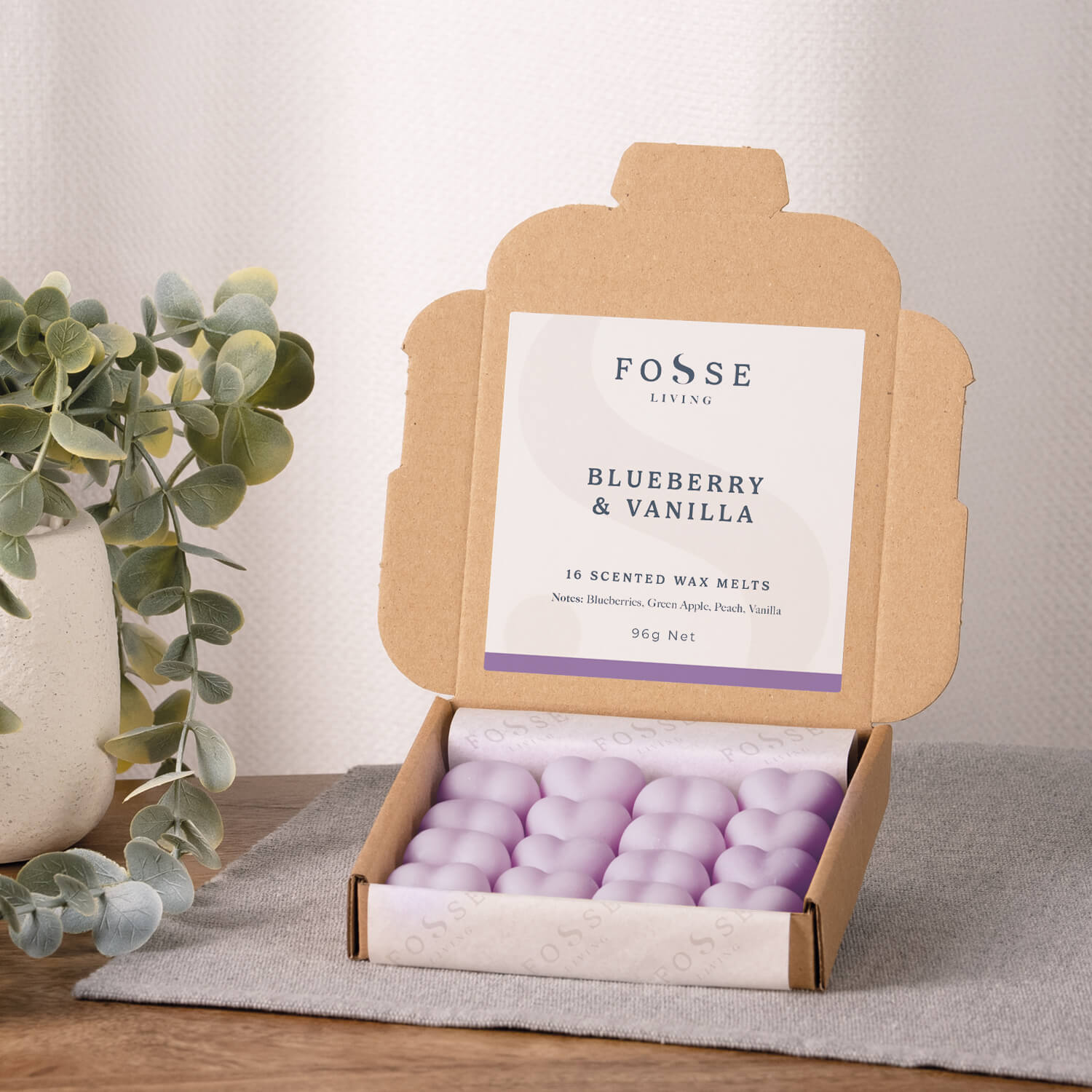 Blueberry & Vanilla Wax Melts - 16 Pack - Fosse Living | Luxury Home Fragrances