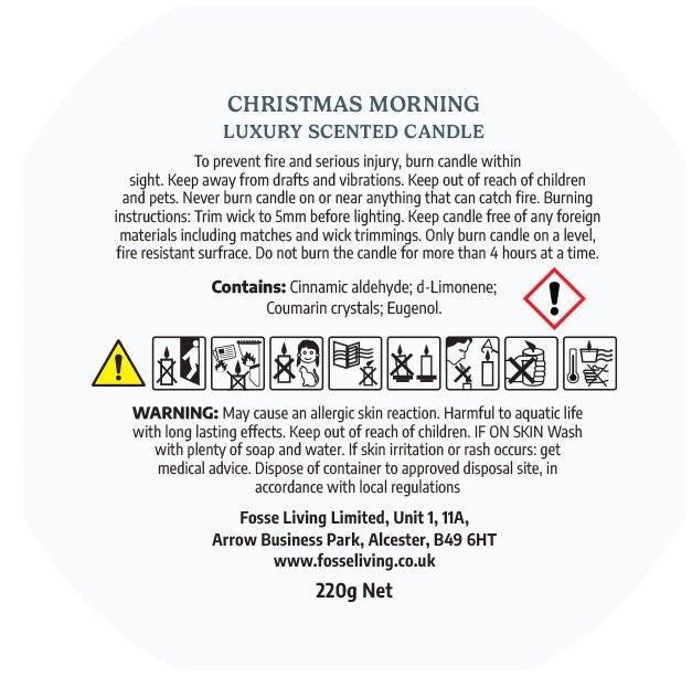 Christmas Morning Scented Candle (Limited Edition) - Fosse Living | Luxury Home Fragrances clp safety information