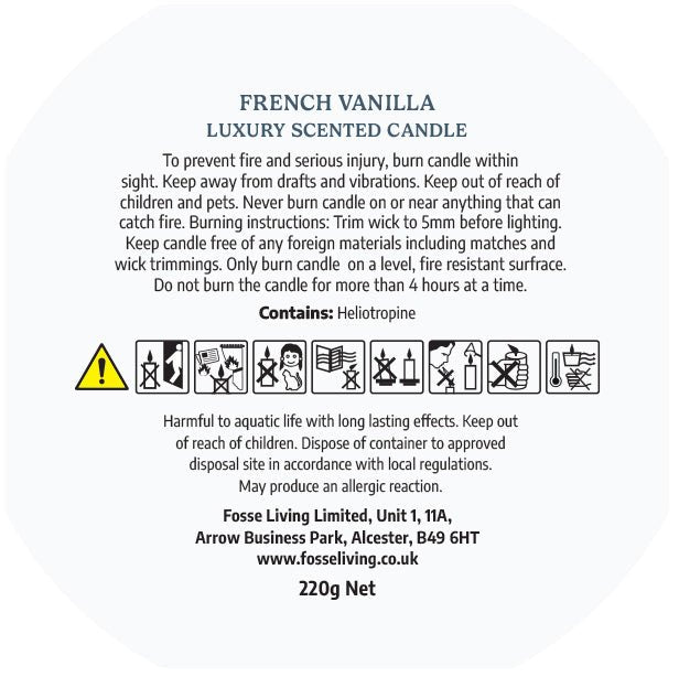 French Vanilla Scented Candle - Fosse Living | Luxury Home Fragrances