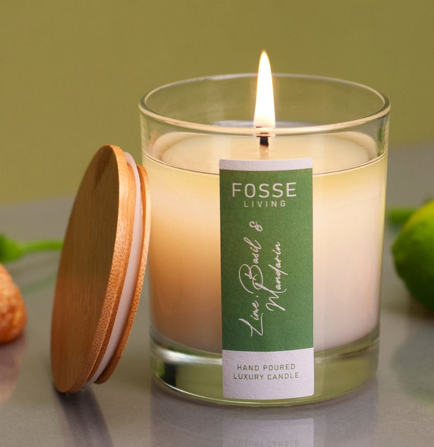 Lime Basil & Mandarin Scented Candle by Fosse Living