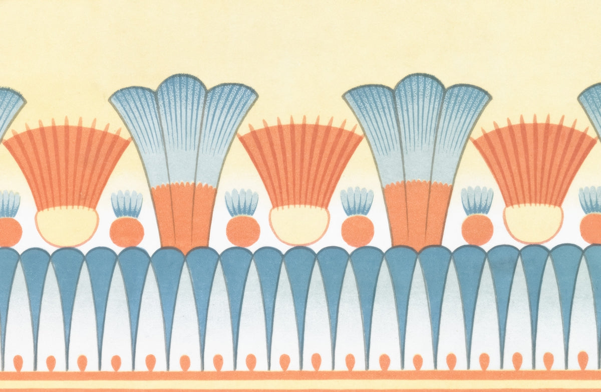 Egyptian lotus flower border pattern