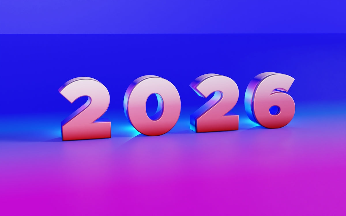 The year 2026 in metallic numbers.