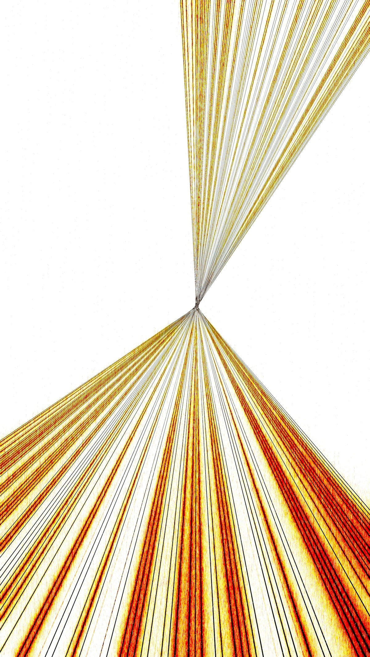 Abstract golden lines converging to a central point