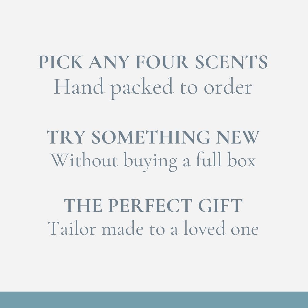 Build Your Own Box of Wax Melts - 16 Pack - Fosse Living | Luxury Home Fragrances select your own scent infographic