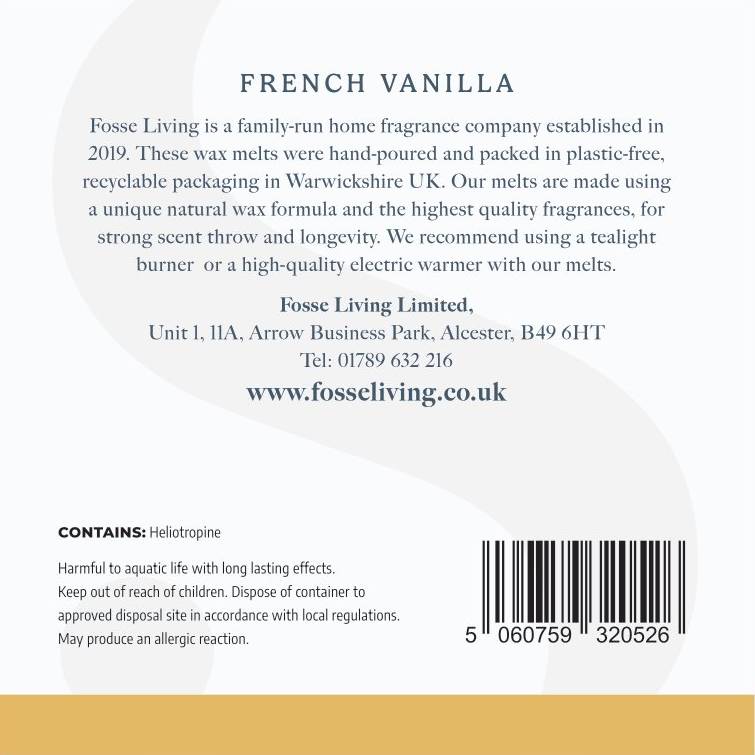 French Vanilla Wax Melts - 16 Pack - Fosse Living | Luxury Home Fragrances