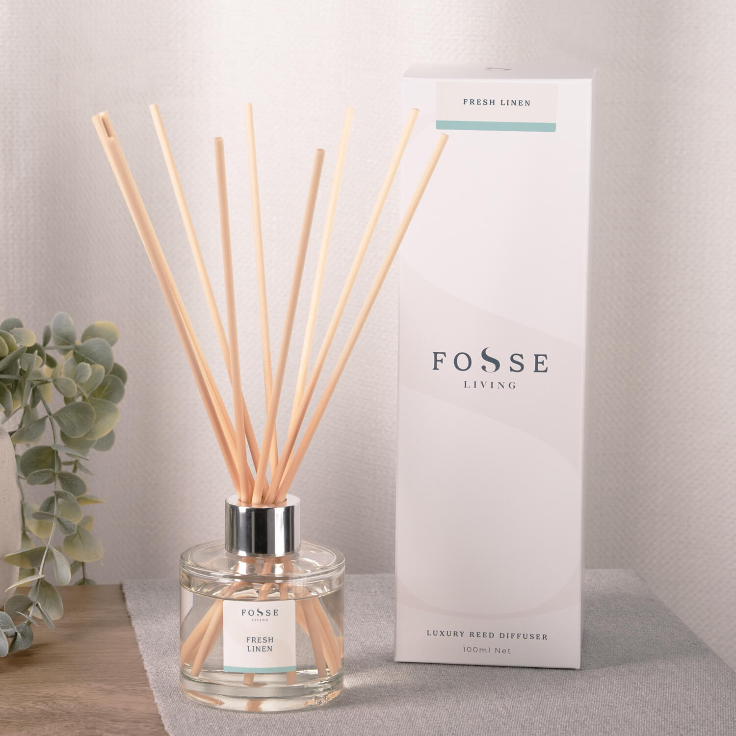 Fosse Living Fresh Linen Reed Diffuser Lifestyle