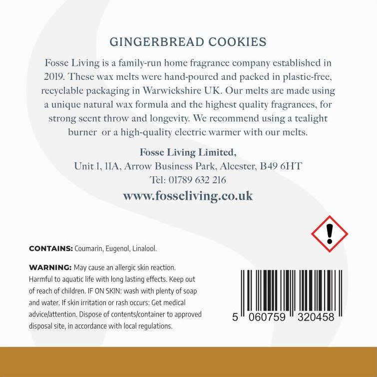 Gingerbread Cookies Wax Melts - 16 Pack - Fosse Living | Luxury Home Fragrances