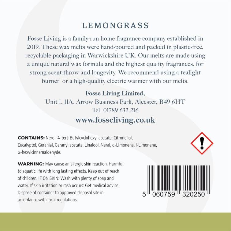 Lemongrass Wax Melts - 16 Pack - Fosse Living | Luxury Home Fragrances
