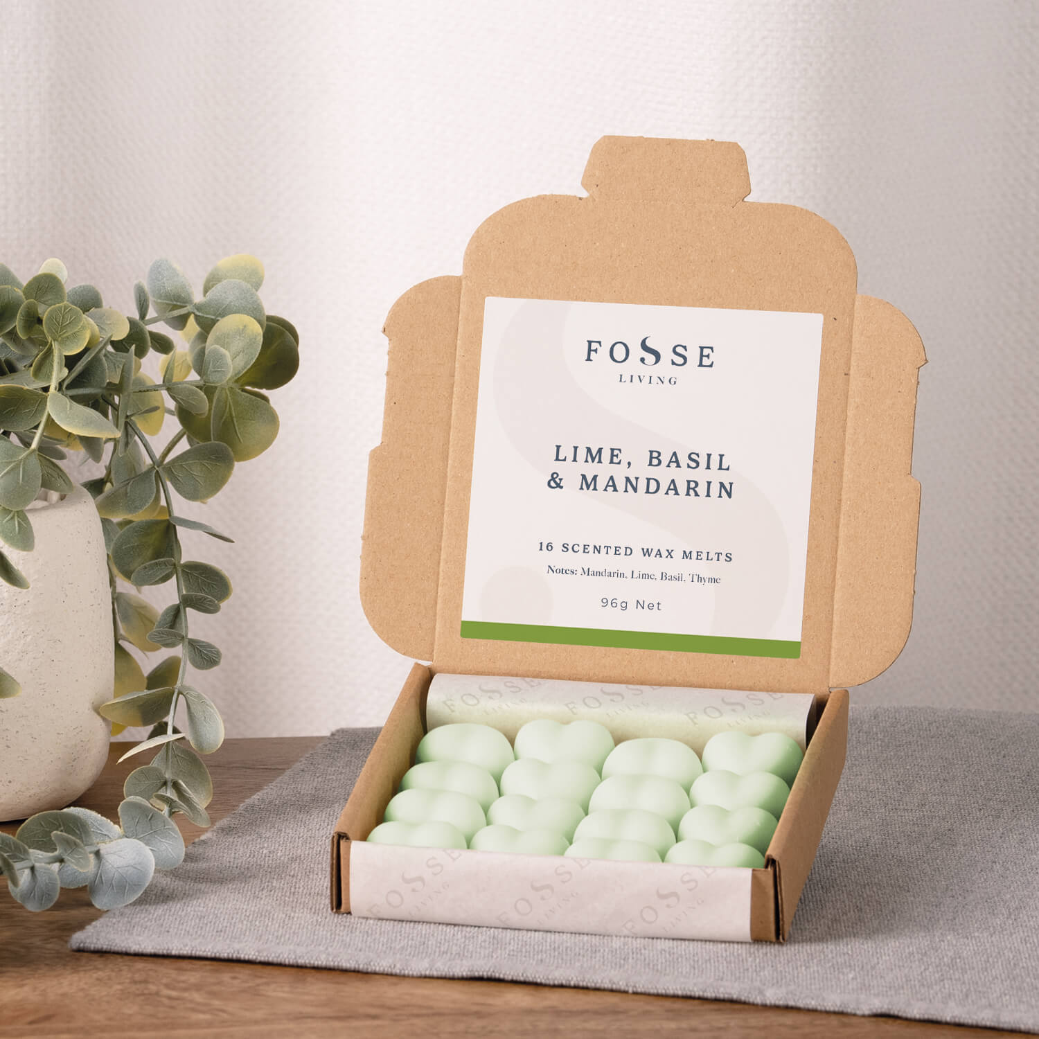 Lime, Basil & Mandarin Wax Melts - 16 Pack - Fosse Living | Luxury Home Fragrances