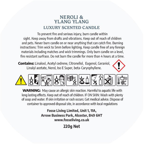 Neroli & Ylang Ylang Scented Candle - Fosse Living | Luxury Home Fragrances