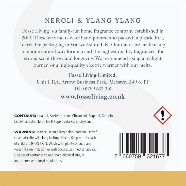 Neroli & Ylang Ylang Wax Melts - 16 Pack - Fosse Living | Luxury Home Fragrances