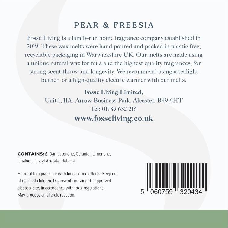 Pear & Freesia Wax Melts - 16 Pack - Fosse Living | Luxury Home Fragrances