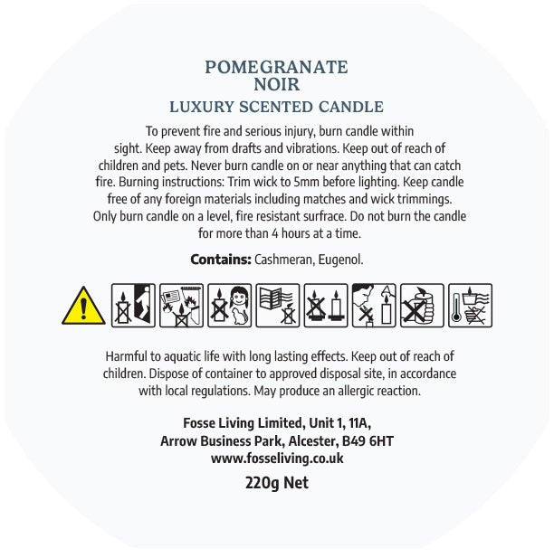 Pomegranate Noir Scented Candle - Fosse Living | Luxury Home Fragrances