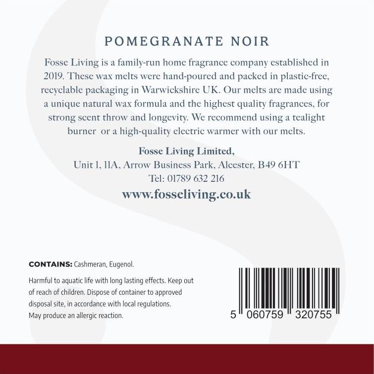 Pomegranate Noir Wax Melts - 16 Pack - Fosse Living | Luxury Home Fragrances