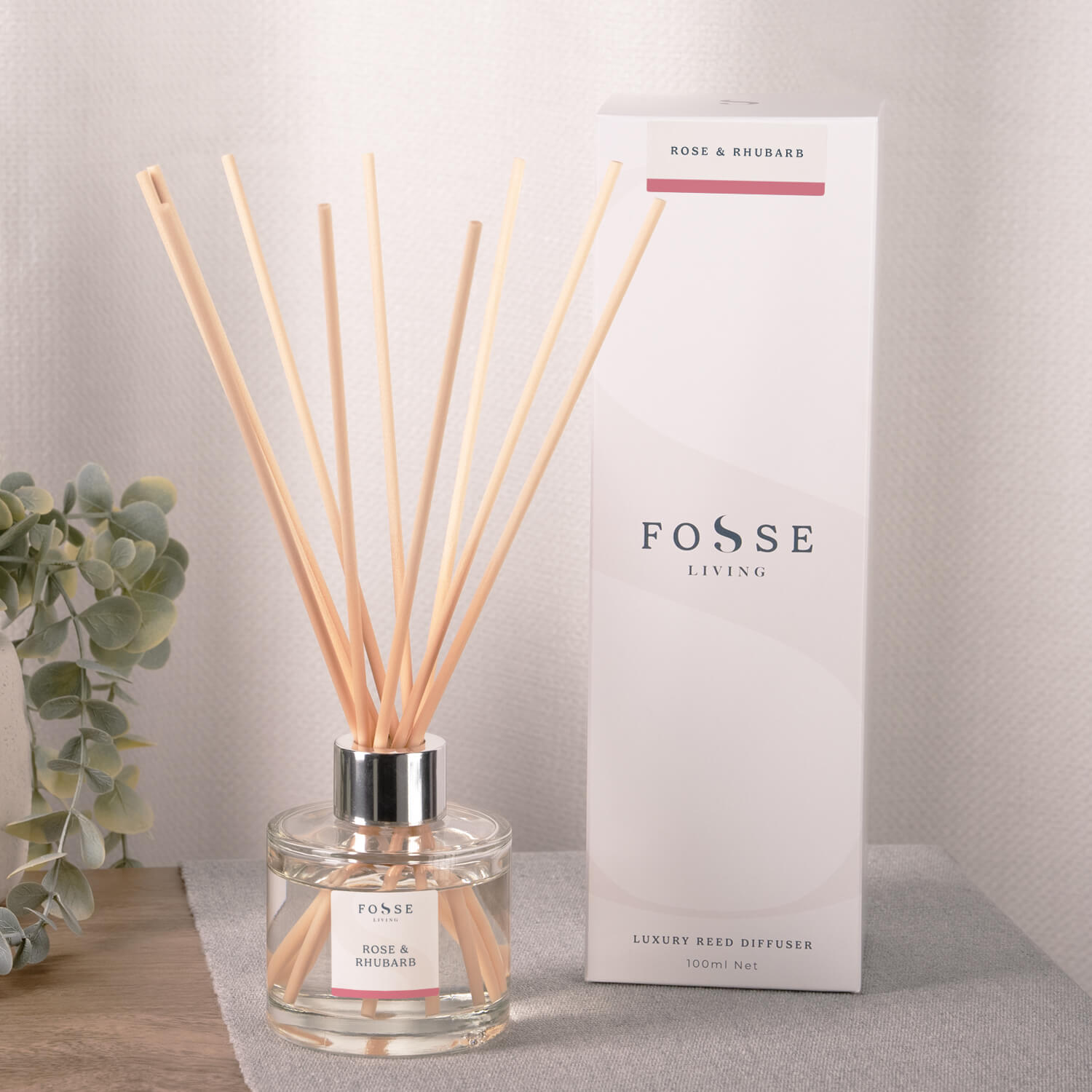 Rose & Rhubarb Reed Diffuser - Fosse Living | Luxury Home Fragrances