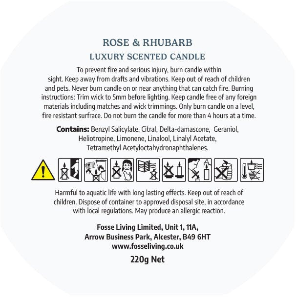 Rose & Rhubarb Scented Candle - Fosse Living | Luxury Home Fragrances