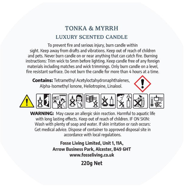 Tonka & Myrrh Scented Candle