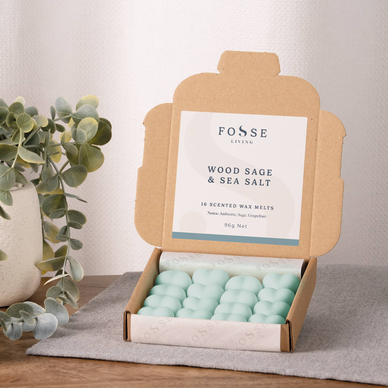 Wood Sage & Sea Salt Wax Melts - 16 Pack – Fosse Living | Luxury