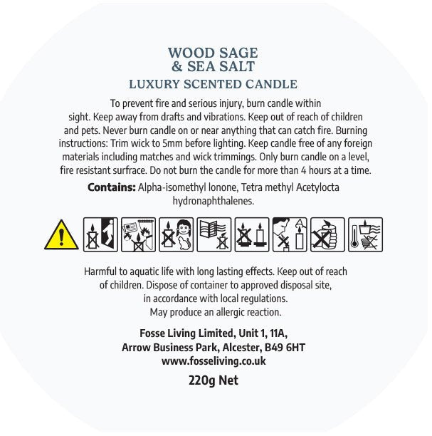 Wood Sage & Sea Salt Scented Candle - Fosse Living | Luxury Home Fragrances