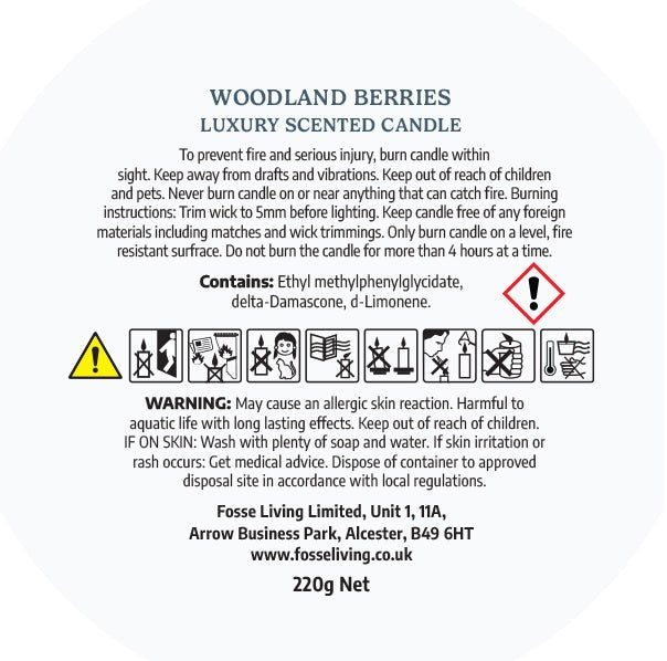 Woodland Berries Scented Candle - Fosse Living | Luxury Home Fragrances