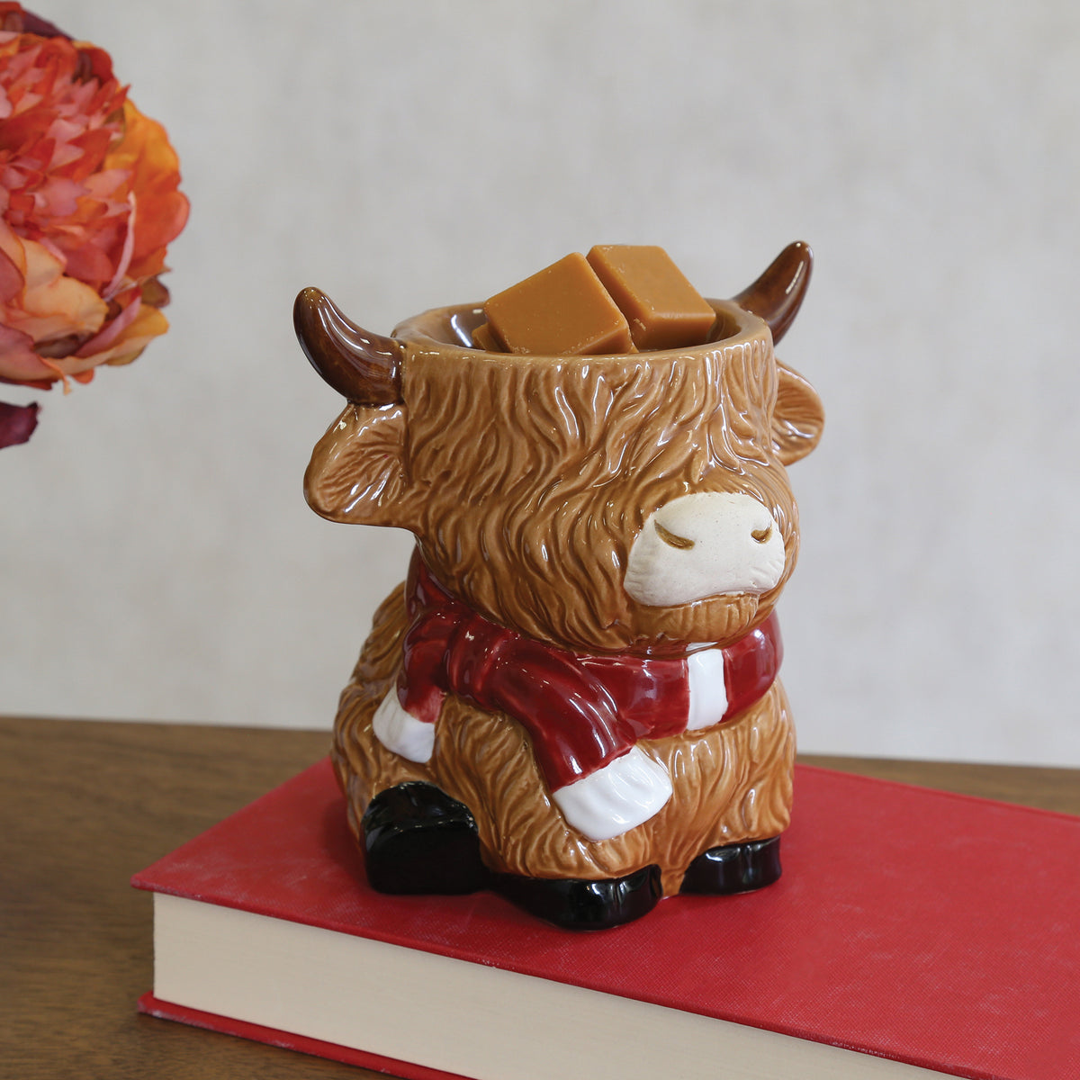 Highland Cow Festive Wax Melter 13cm